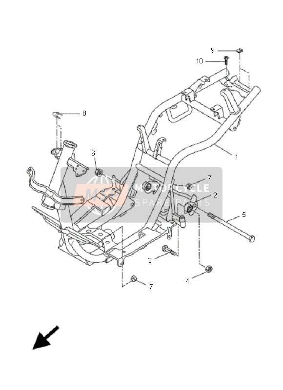 Yamaha CW50N BWS 2007 Frame voor een 2007 Yamaha CW50N BWS